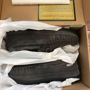 LL Bean Wicked Good Slipper Moc Grey Mens Sz 10 New In Box